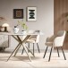 Esszimmerstuhl >Lomvik< (2er-Set) in creme/schwarz Chenille-Optik - 58x87x60 (BxHxT)