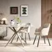 Esszimmerstuhl >Lomvik< (2er-Set) in creme/schwarz Chenille-Optik - 58x87x60 (BxHxT)