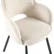 Esszimmerstuhl >Lomvik< (2er-Set) in creme/schwarz Chenille-Optik - 58x87x60 (BxHxT)