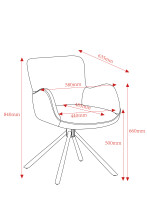 Armlehnstuhl >Molivo< (2er-Set) in anthrazit/schwarz Chenille-Optik - 58x84x64 (BxHxT)