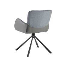 Armlehnstuhl >Molivo< (2er-Set) in anthrazit/schwarz Chenille-Optik - 58x84x64 (BxHxT)