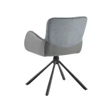 Armlehnstuhl >Molivo< (2er-Set) in anthrazit/schwarz Chenille-Optik - 58x84x64 (BxHxT)