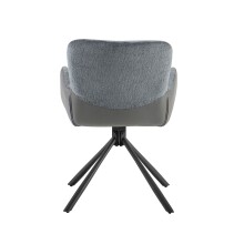 Armlehnstuhl >Molivo< (2er-Set) in anthrazit/schwarz Chenille-Optik - 58x84x64 (BxHxT)