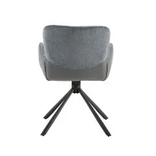Armlehnstuhl >Molivo< (2er-Set) in anthrazit/schwarz Chenille-Optik - 58x84x64 (BxHxT)