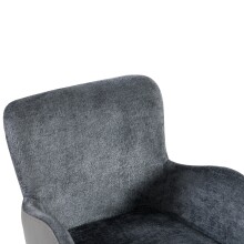 Armlehnstuhl >Molivo< (2er-Set) in anthrazit/schwarz Chenille-Optik - 58x84x64 (BxHxT)
