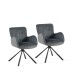 Armlehnstuhl >Molivo< (2er-Set) in anthrazit/schwarz Chenille-Optik - 58x84x64 (BxHxT)
