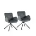 Armlehnstuhl >Molivo< (2er-Set) in anthrazit/schwarz Chenille-Optik - 58x84x64 (BxHxT)