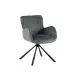 Armlehnstuhl >Molivo< (2er-Set) in anthrazit/schwarz Chenille-Optik - 58x84x64 (BxHxT)