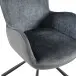 Armlehnstuhl >Molivo< (2er-Set) in anthrazit/schwarz Chenille-Optik - 58x84x64 (BxHxT)