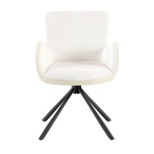 Armlehnstuhl >Molivo< (2er-Set) in creme/schwarz Chenille-Optik - 58x84x64 (BxHxT)