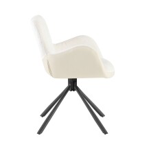 Armlehnstuhl >Molivo< (2er-Set) in creme/schwarz Chenille-Optik - 58x84x64 (BxHxT)