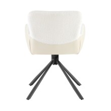Armlehnstuhl >Molivo< (2er-Set) in creme/schwarz Chenille-Optik - 58x84x64 (BxHxT)