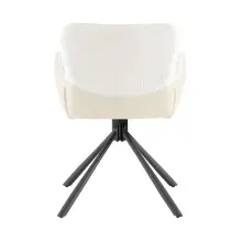 Armlehnstuhl >Molivo< (2er-Set) in creme/schwarz Chenille-Optik - 58x84x64 (BxHxT)