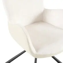 Armlehnstuhl >Molivo< (2er-Set) in creme/schwarz Chenille-Optik - 58x84x64 (BxHxT)