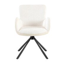 Armlehnstuhl >Molivo< (2er-Set) in creme/schwarz Chenille-Optik - 58x84x64 (BxHxT)