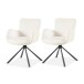 Armlehnstuhl >Molivo< (2er-Set) in creme/schwarz Chenille-Optik - 58x84x64 (BxHxT)