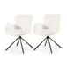 Armlehnstuhl >Molivo< (2er-Set) in creme/schwarz Chenille-Optik - 58x84x64 (BxHxT)