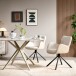 Armlehnstuhl >Molivo< (2er-Set) in creme/schwarz Chenille-Optik - 58x84x64 (BxHxT)