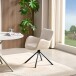 Armlehnstuhl >Molivo< (2er-Set) in creme/schwarz Chenille-Optik - 58x84x64 (BxHxT)