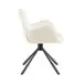Armlehnstuhl >Molivo< (2er-Set) in creme/schwarz Chenille-Optik - 58x84x64 (BxHxT)