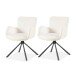 Armlehnstuhl >Molivo< (2er-Set) in creme/schwarz Chenille-Optik - 58x84x64 (BxHxT)