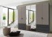 Falttürenschrank >OXFORD< in GRAFIT + SAHARAGRAU - 300x216x58cm (BxHxT)