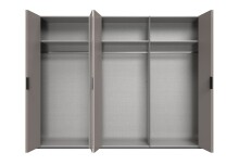 Falttürenschrank >OXFORD< in Saharagrau, Grafit - 300x216x58cm (BxHxT)