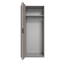 Falttürenschrank >OXFORD< in Graphit / Spiegel - 100x216x58cm (BxHxT)