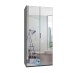 Falttürenschrank >OXFORD< in Graphit / Spiegel - 100x216x58cm (BxHxT)