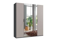 Falttürenschrank >OXFORD< in Saharagrau /...