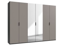 Falttürenschrank >OXFORD< in Saharagrau /...