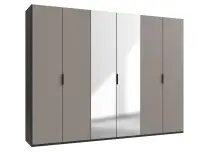 Falttürenschrank >OXFORD< in Saharagrau /...