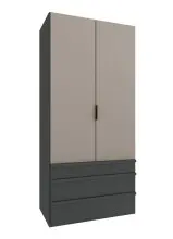 Falttürenschrank >OXFORD< in Saharagrau /...