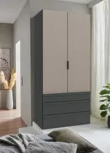 Falttürenschrank >OXFORD< in Saharagrau /...
