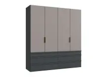 Falttürenschrank >OXFORD< in Saharagrau,...