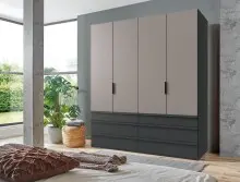 Falttürenschrank >OXFORD< in Saharagrau,...