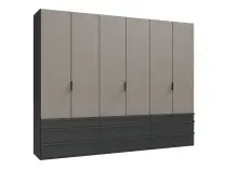 Falttürenschrank >OXFORD< in Saharagrau /...