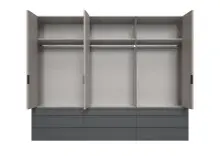 Falttürenschrank >OXFORD< in Saharagrau /...