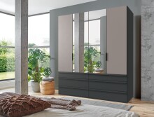 Falttürenschrank >OXFORD< in Saharagrau /...