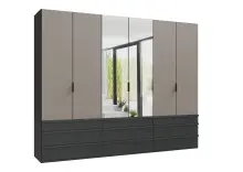 Falttürenschrank >OXFORD< in Saharagrau /...