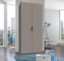 Falttürenschrank >OXFORD< in Saharagrau,...
