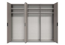 Falttürenschrank >OXFORD< in Saharagrau, Korpus Grafit - 300x236x58cm (BxHxT)