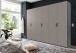 Falttürenschrank >OXFORD< in Saharagrau, Korpus Grafit - 300x236x58cm (BxHxT)