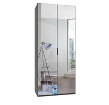 Falttürenschrank >OXFORD< in Spiegel / Grafit...