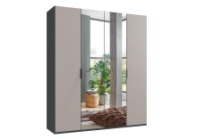 Falttürenschrank >OXFORD< in Saharagrau /...