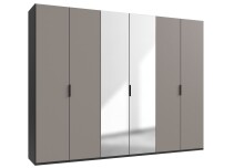 Falttürenschrank >OXFORD< in Saharagrau /...