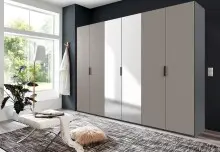 Falttürenschrank >OXFORD< in Saharagrau /...