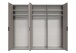 Falttürenschrank >OXFORD< in Saharagrau / Grafit / Spiegel - 300x236x58 (BxHxT)