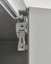 Falttürenschrank >OXFORD< in Türen Saharagrau / Grafit - 100x236x58cm (BxHxT)