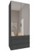 Falttürenschrank >OXFORD< in Grafit / Spiegel - 100x236x58cm (BxHxT)